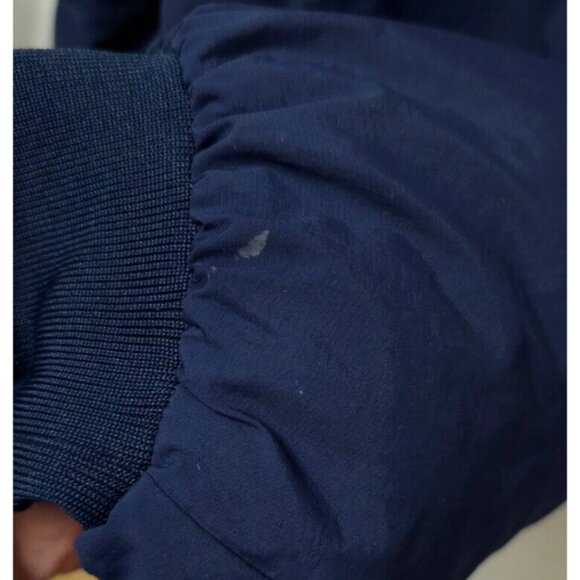 Vtg Baru Sports Mens XL Dark Blue Fleeced Lined Full Zip Insulated Bomber Coat - Picture 11 of 15